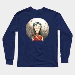 The Swordswoman and the Moon Long Sleeve T-Shirt